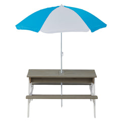 Bellemave® Kids Picnic Table with Umbrella, 3 - in - 1 Outdoor Wooden Convertible Sand & Water Table for Toddlers - Bellemave