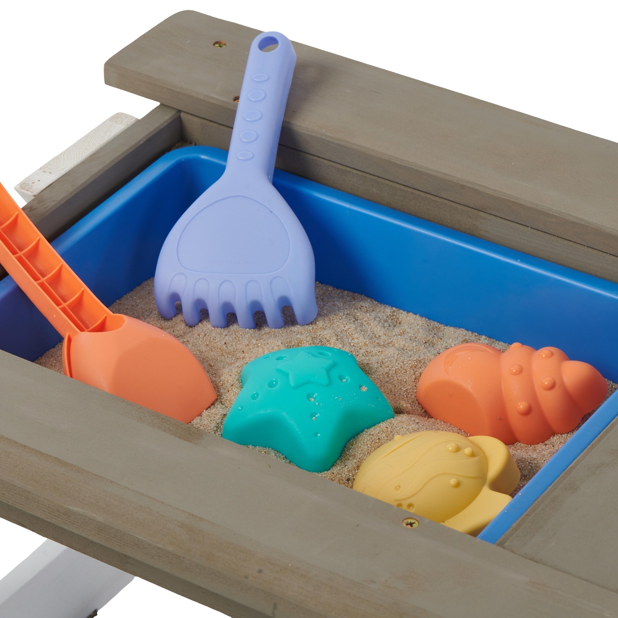 Bellemave® Kids Picnic Table with Umbrella, 3 - in - 1 Outdoor Wooden Convertible Sand & Water Table for Toddlers - Bellemave