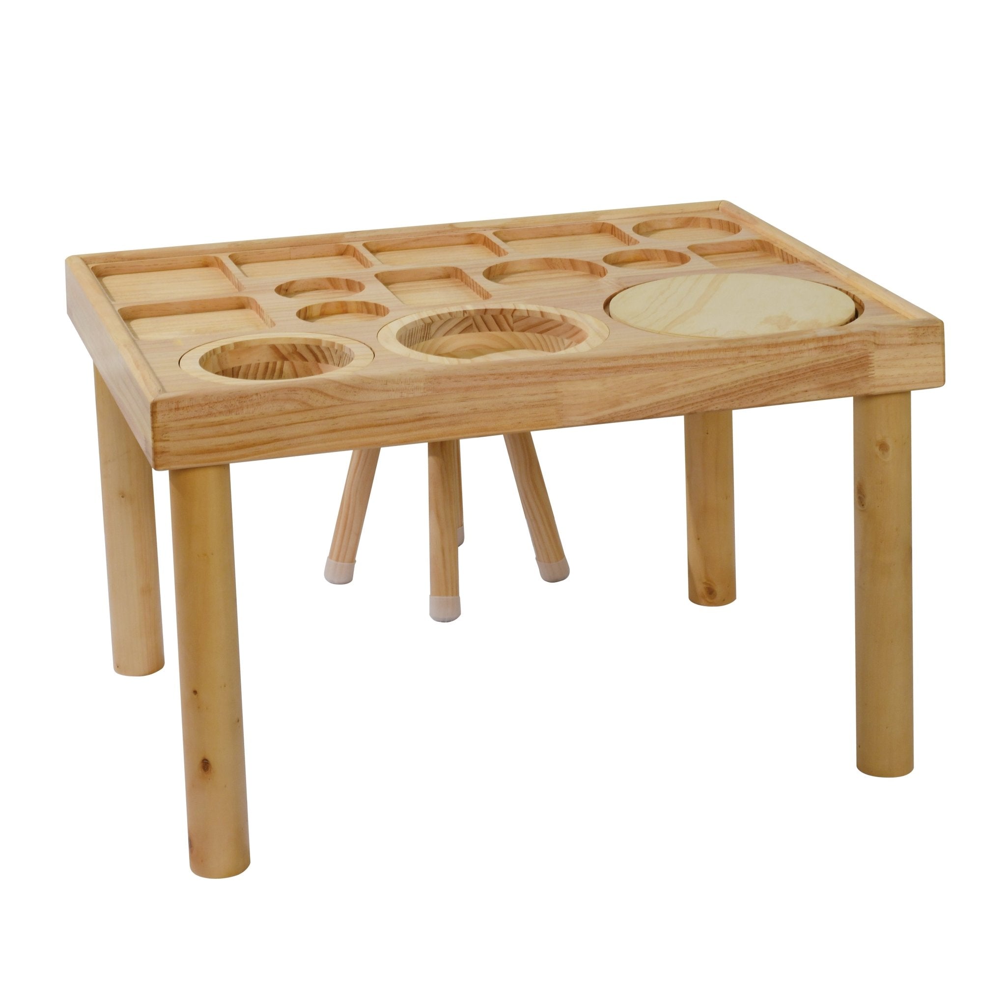 Bellemave® Kids Sensory Table 1 - 3 with 2 Chairs, Wooden Kid Activity Table Chair Set with Double - Sided Boards for Sand and Water Play - Bellemave