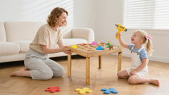 Bellemave® Kids Sensory Table 1 - 3 with 2 Chairs, Wooden Kid Activity Table Chair Set with Double - Sided Boards for Sand and Water Play - Bellemave