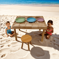 Bellemave® Kids Sensory Table 1 - 3 with 2 Chairs, Wooden Kid Activity Table Chair Set with Double - Sided Boards for Sand and Water Play - Bellemave