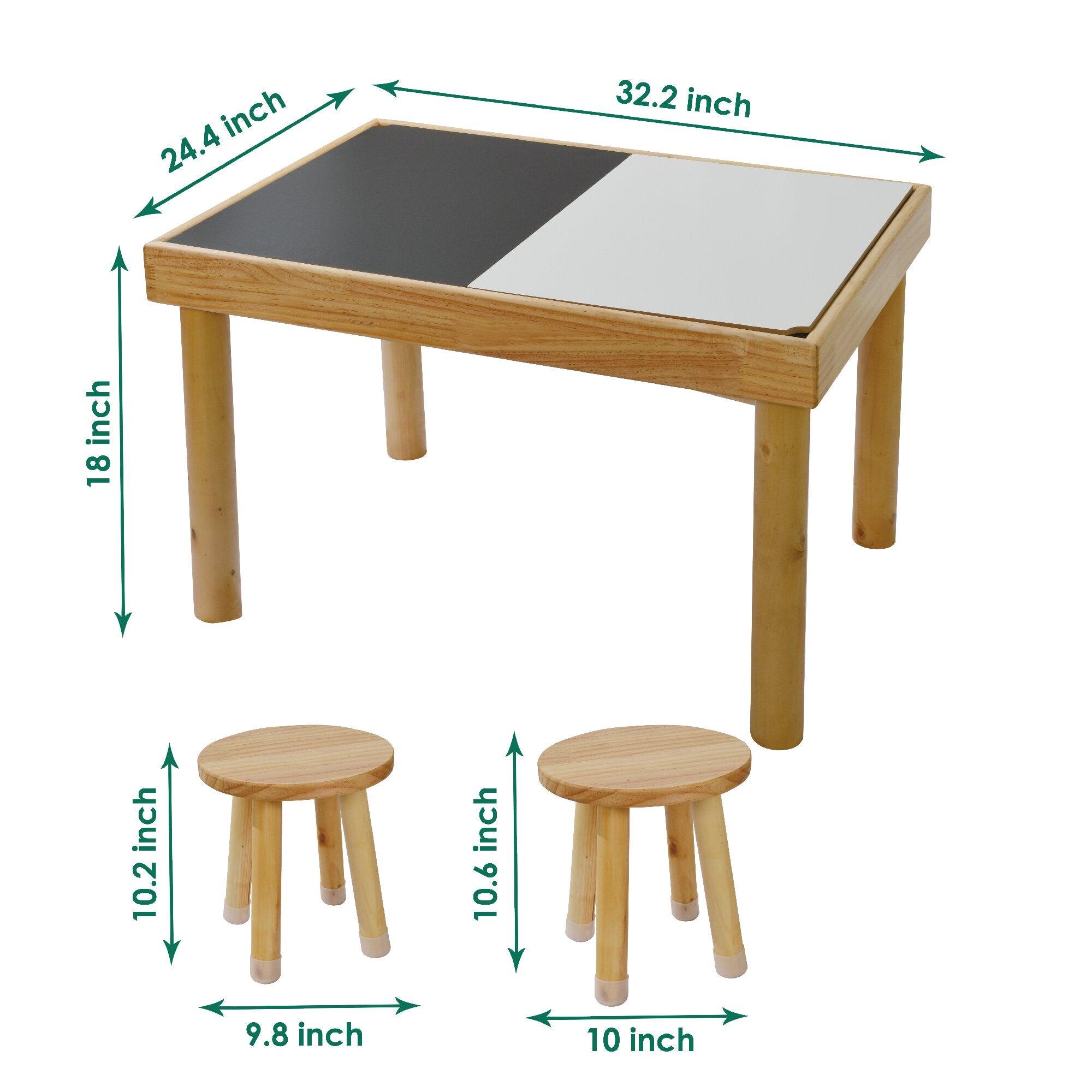 Bellemave® Kids Sensory Table 1 - 3 with 2 Chairs, Wooden Kid Activity Table Chair Set with Double - Sided Boards for Sand and Water Play - Bellemave