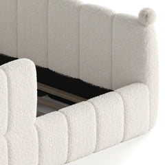Bellemave® Kids Soft Upholstered Floor Bed with Surrounding Rails, Montessori Style Low Profile Bed Frame - Bellemave