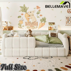 Bellemave® Kids Soft Upholstered Floor Bed with Surrounding Rails, Montessori Style Low Profile Bed Frame - Bellemave