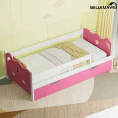 Bellemave® Kids Solid Wood Bed Frame with Storage Drawers, Platform Bed with Slats Support, No Box Spring Needed, Easy Assembly - Bellemave