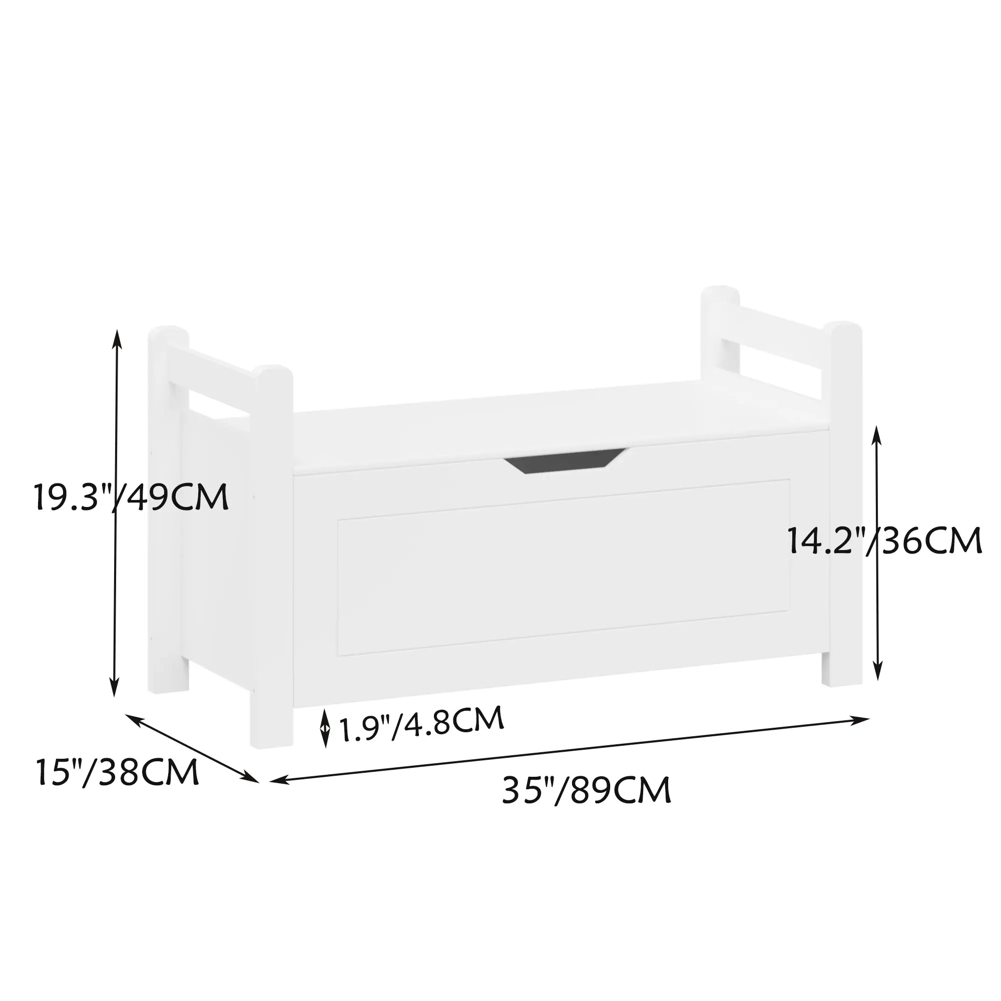 Bellemave® Kids Toy Box Chest with Flip - Top Lid/Safety Hinge - Bellemave