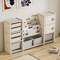 Bellemave® Kids Toy Storage Organizer 8 Storage Cabinet Removable Toy Bins, 4 - Tier Book Organizers Storage and 2 Cabinet Storage - Bellemave
