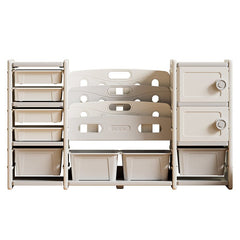 Bellemave® Kids Toy Storage Organizer 8 Storage Cabinet Removable Toy Bins, 4 - Tier Book Organizers Storage and 2 Cabinet Storage - Bellemave