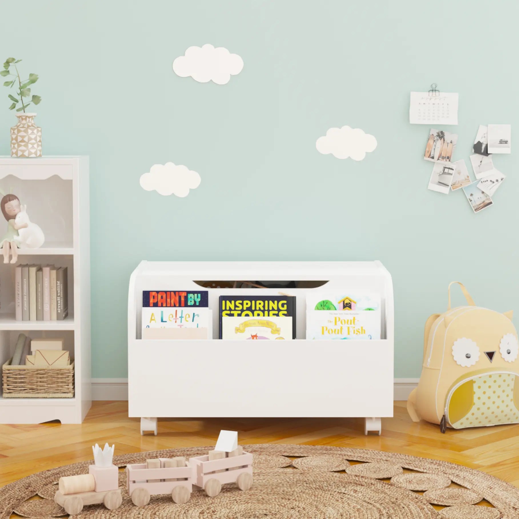 Bellemave® Kids Toy Storage Organizer with Front Bookshelf and Flip - Top Lid, Safety Hinge - Bellemave