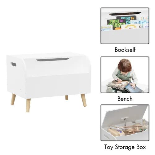 Bellemave® Kids Toy Storage Organizer with Front Bookshelf and Flip - Top Lid, Safety Hinge - Bellemave