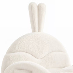 Bellemave® Kids Upholstered Floor Bed with Cute Rabbit Headboard, Low Profile Toddler Bed Frame with Side Storage Pockets, Kids Platform Bed - Bellemave