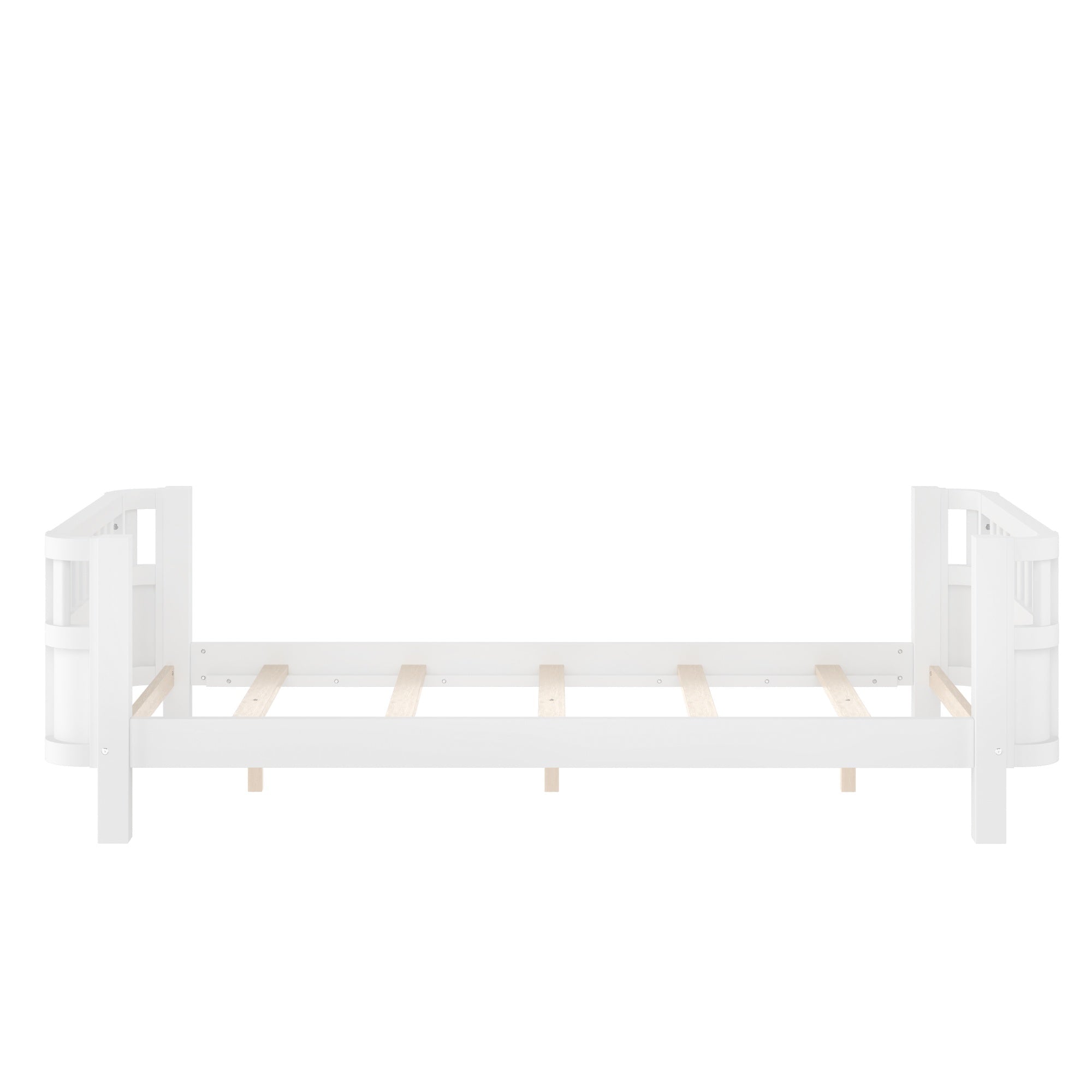 Bellemave® Kids Wood Bed Frame with Detachable Fence, Montessori Bed with Headboard & Footboard,No Box Spring Needed - Bellemave