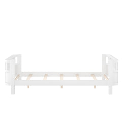 Bellemave® Kids Wood Bed Frame with Detachable Fence, Montessori Bed with Headboard & Footboard,No Box Spring Needed - Bellemave