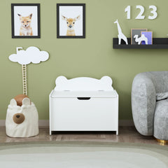 Bellemave® Kids Wooden Organizer Storage Chest with Safety Hinged Lid - Bellemave
