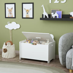 Bellemave® Kids Wooden Organizer Storage Chest with Safety Hinged Lid - Bellemave