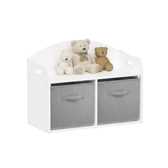 Bellemave® Kids Wooden Toy Box/Bench with Collapsible Fabric Drawers - Bellemave