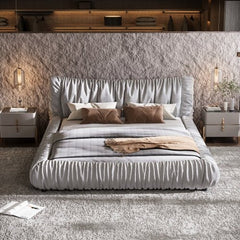 Bellemave® King Size Luxury Upholstered Platform Bed with Removable Cushion and Solid Wood Frame - Bellemave