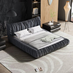 Bellemave® King Size Luxury Upholstered Platform Bed with Removable Cushion and Solid Wood Frame - Bellemave
