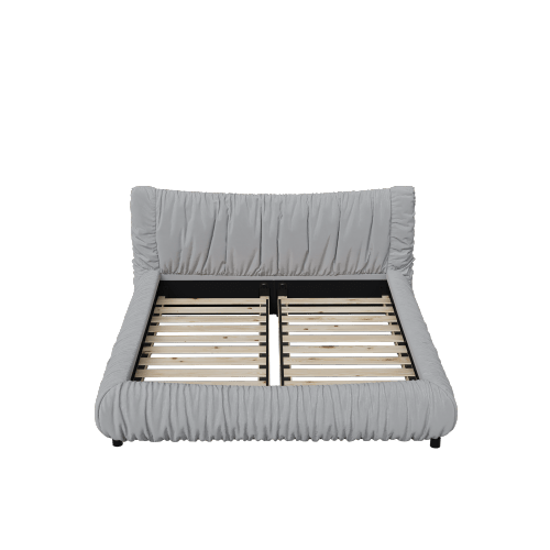 Bellemave® King Size Luxury Upholstered Platform Bed with Removable Cushion and Solid Wood Frame - Bellemave