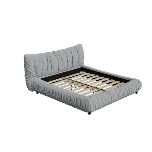 Bellemave® King Size Luxury Upholstered Platform Bed with Removable Cushion and Solid Wood Frame - Bellemave