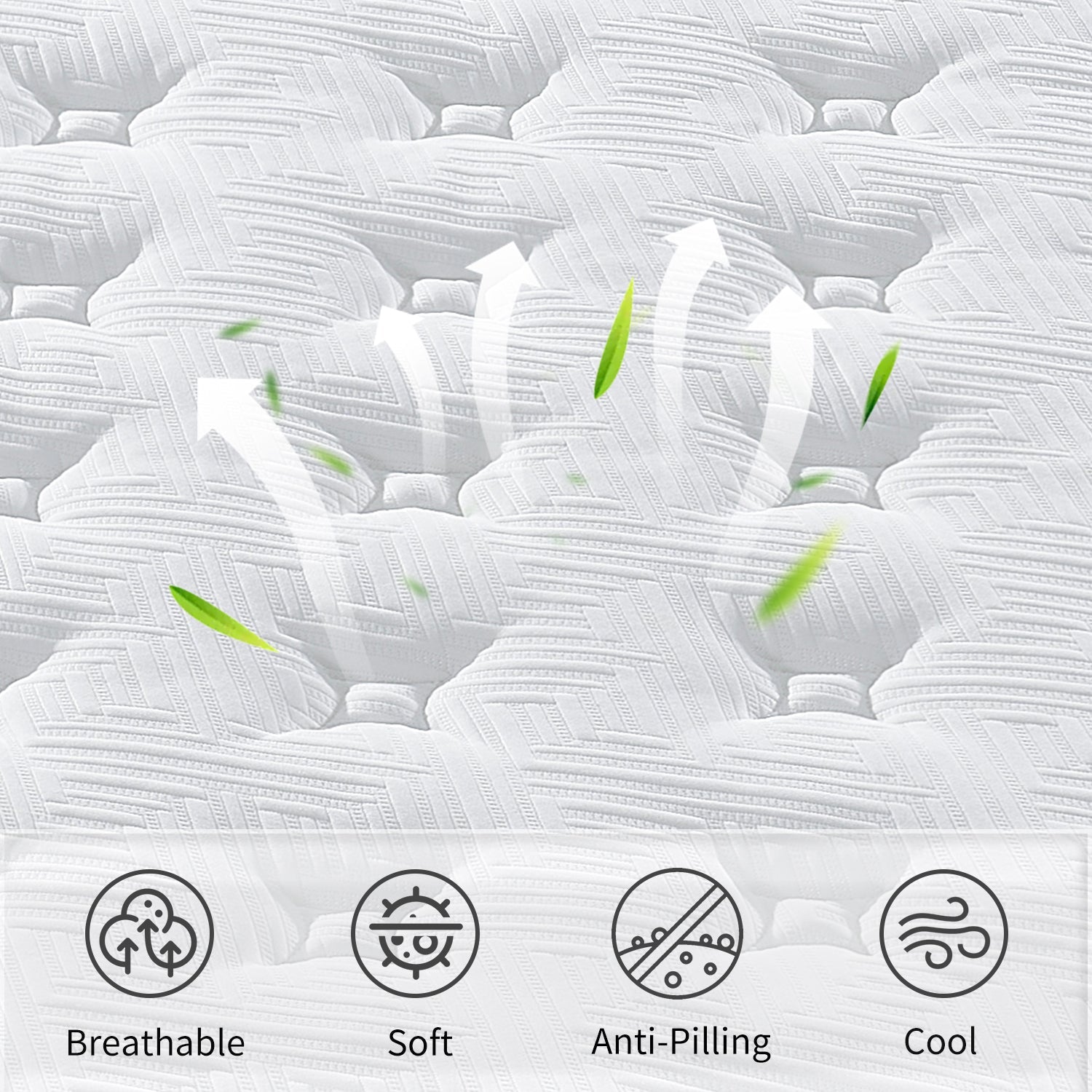Bellemave® King Size Mattress,12 Inch,Medium Plush Individual Pocket Spring Certipur - US Memory Foam Hybrid Mattress - Bellemave