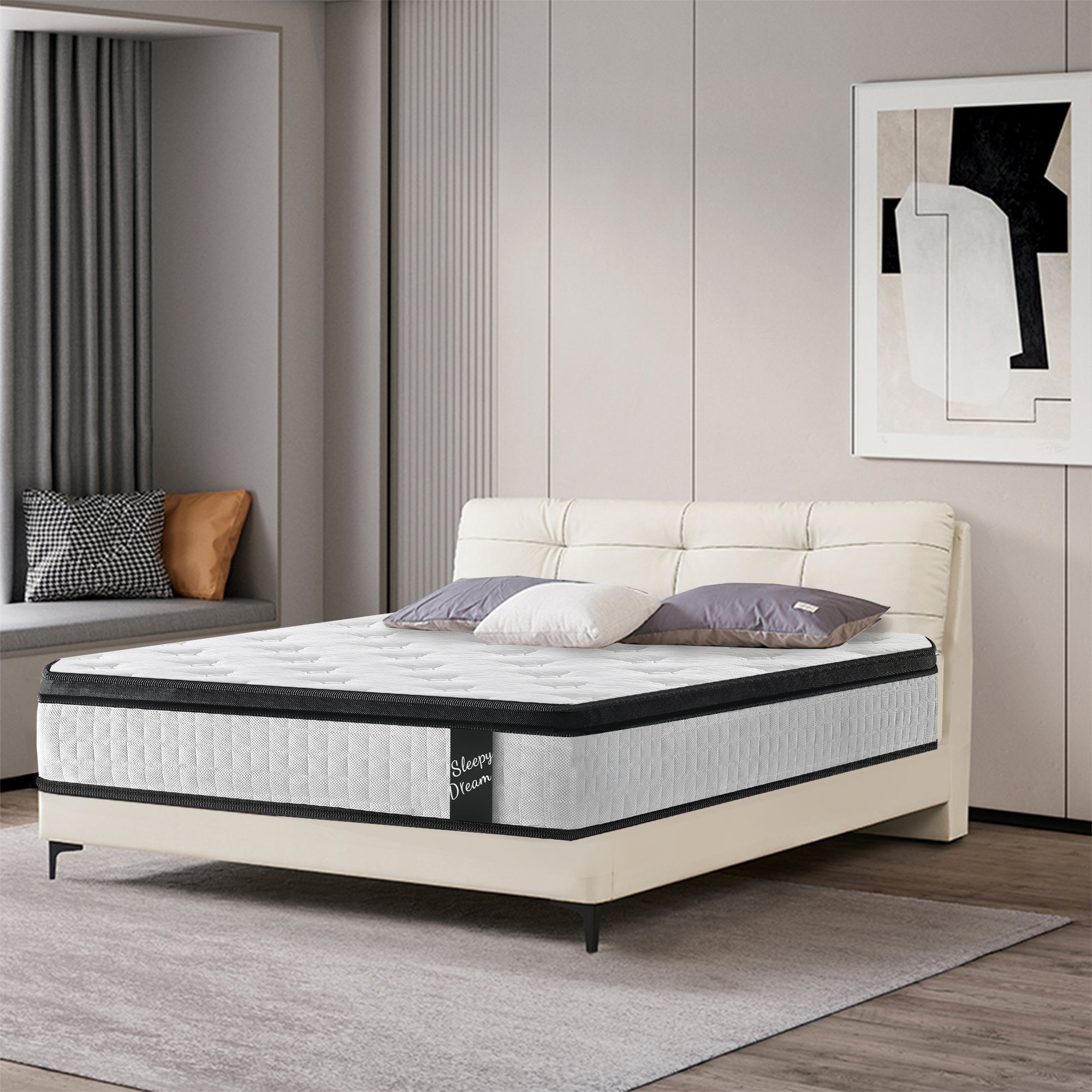 Bellemave® King Size Mattress,12 Inch,Medium Plush Individual Pocket Spring Certipur - US Memory Foam Hybrid Mattress - Bellemave