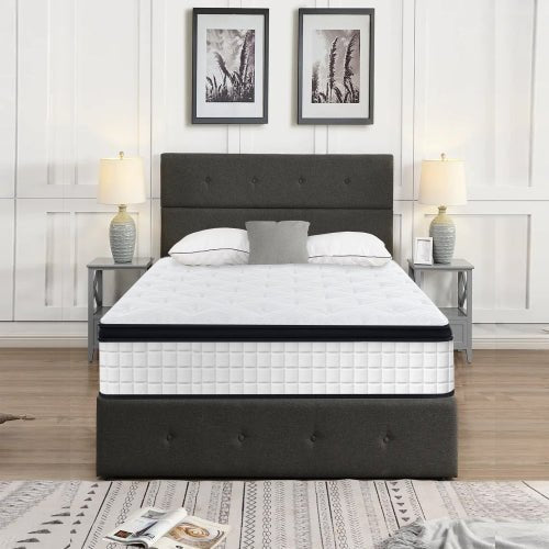 Bellemave® King Size Mattress,12 Inch,Medium Plush Individual Pocket Spring Certipur - US Memory Foam Hybrid Mattress - Bellemave