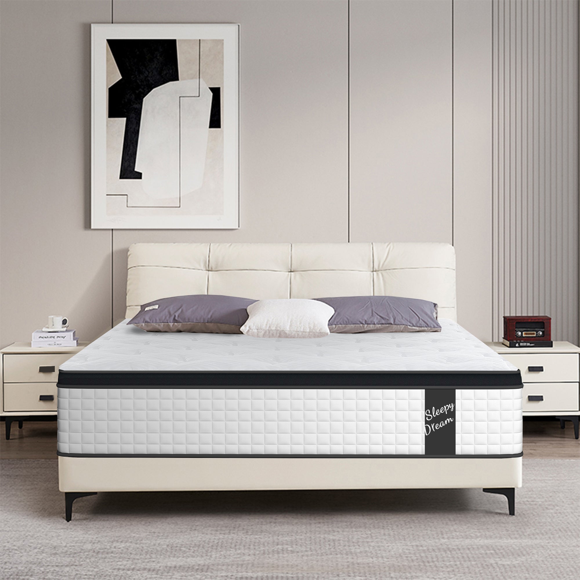Bellemave® King Size Mattress,12 Inch,Medium Plush Individual Pocket Spring Certipur - US Memory Foam Hybrid Mattress - Bellemave