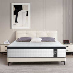 Bellemave® King Size Mattress,12 Inch,Medium Plush Individual Pocket Spring Certipur - US Memory Foam Hybrid Mattress - Bellemave