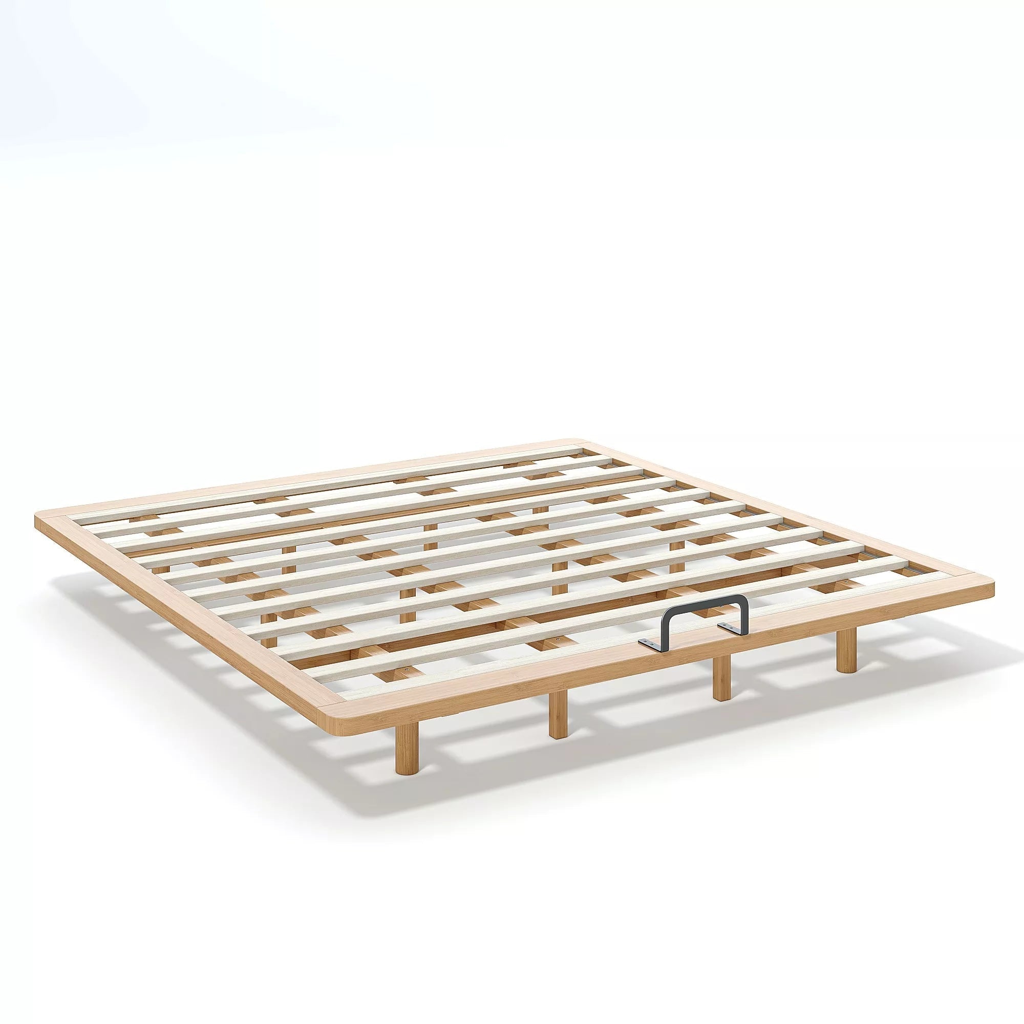 Bellemave® King Size Platform Bed for Bedroom, Solid Bamboo-made Floating Bed Frame with Support Slats, Guest Rooms, Dorms, Natural - Bellemave