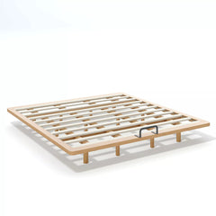 Bellemave® King Size Platform Bed for Bedroom, Solid Bamboo-made Floating Bed Frame with Support Slats, Guest Rooms, Dorms, Natural - Bellemave