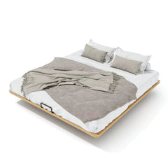 Bellemave® King Size Platform Bed for Bedroom, Solid Bamboo-made Floating Bed Frame with Support Slats, Guest Rooms, Dorms, Natural - Bellemave