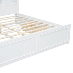 Bellemave® King Size Wood Platform Bed with Multi - storage Headboard, USB and Drawers - Bellemave