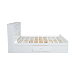 Bellemave® King Size Wood Platform Bed with Multi - storage Headboard, USB and Drawers - Bellemave