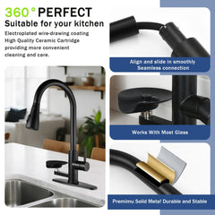 Bellemave® Kitchen Faucet with LED Temperature Display & Glass Rinser, High - Arc Pull - Down Sprayer - Bellemave