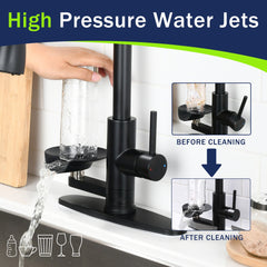 Bellemave® Kitchen Faucet with LED Temperature Display & Glass Rinser, High - Arc Pull - Down Sprayer - Bellemave