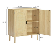 Bellemave® Kitchen Storage Cabinets with Rattan Decorated Doors - Bellemave