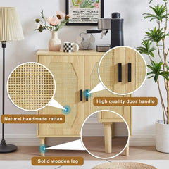 Bellemave® Kitchen Storage Cabinets with Rattan Decorated Doors - Bellemave