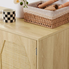 Bellemave® Kitchen Storage Cabinets with Rattan Decorated Doors - Bellemave
