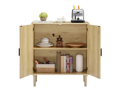Bellemave® Kitchen Storage Cabinets with Rattan Decorated Doors - Bellemave