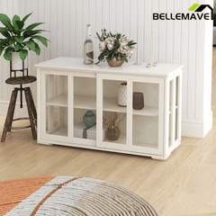 Bellemave® Kitchen Storage Stand Cupboard With Glass Door - Bellemave