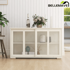 Bellemave® Kitchen Storage Stand Cupboard With Glass Door - Bellemave