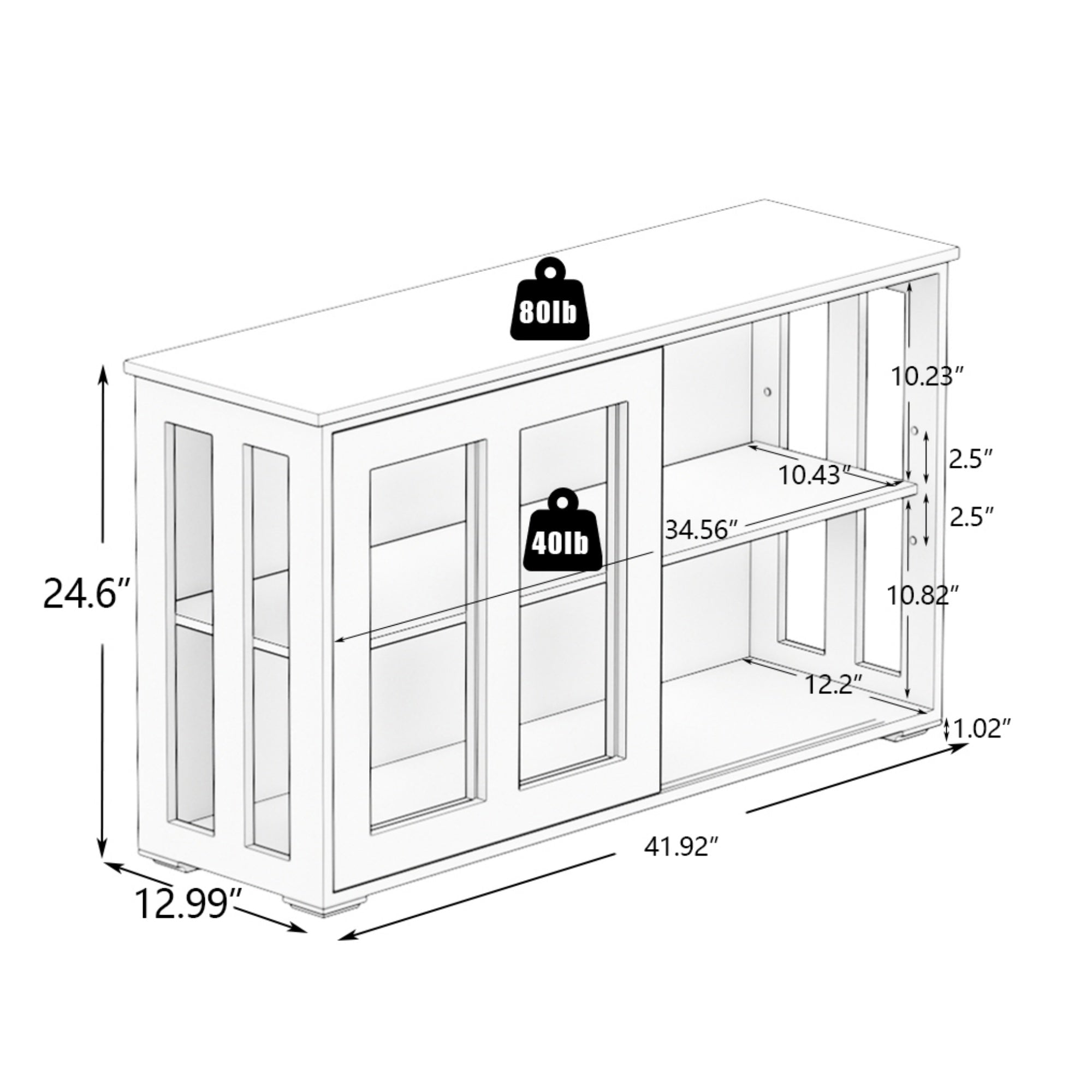 Bellemave® Kitchen Storage Stand Cupboard With Glass Door - Bellemave