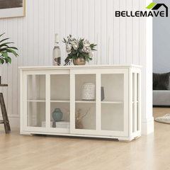 Bellemave® Kitchen Storage Stand Cupboard With Glass Door - Bellemave