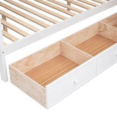 Bellemave® L - Shape Wood Triple Bunk Beds with Stairs, Desk, Storage Wardrobe, Shelves & Drawers - Bellemave