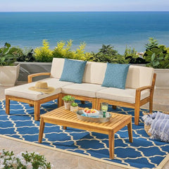 Bellemave® L - Shaped Acacia Wood Outdoor Sectional Sofa - Bellemave