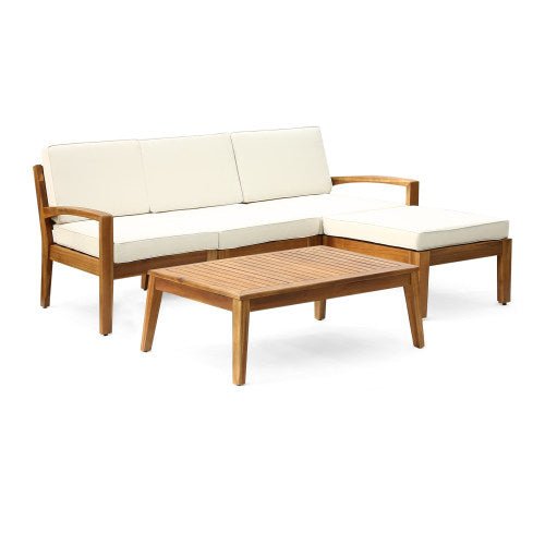 Bellemave® L - Shaped Acacia Wood Outdoor Sectional Sofa - Bellemave