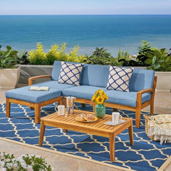 Bellemave® L - Shaped Acacia Wood Outdoor Sectional Sofa - Bellemave