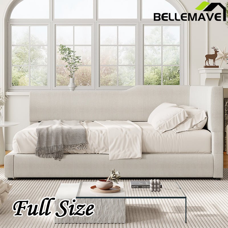 Bellemave® L - Shaped Corduroy Daybed Upholstered Daybed - Bellemave