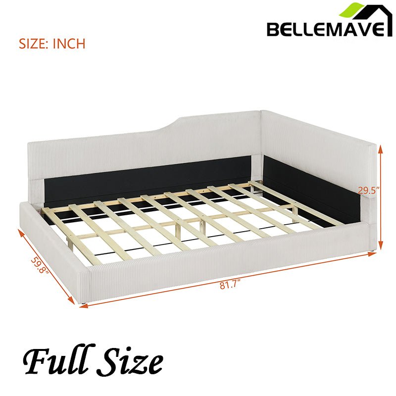 Bellemave® L - Shaped Corduroy Daybed Upholstered Daybed - Bellemave